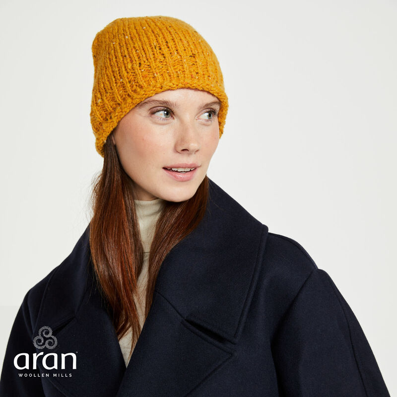 Roll Hem Wool Beanie Yellow